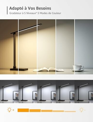 Lampe de bureau avec différents modes d'éclairage.