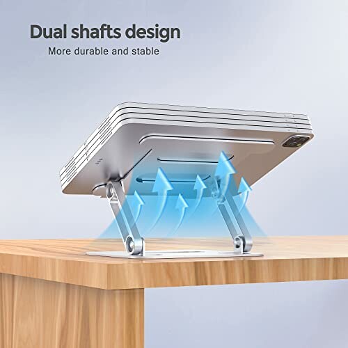 Support d'ordinateur portable avec double axe pour plus de stabilité.